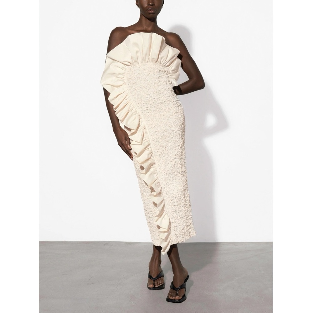 NWT Mara Hoffman Kana Ivory Popcorn Midi Dress